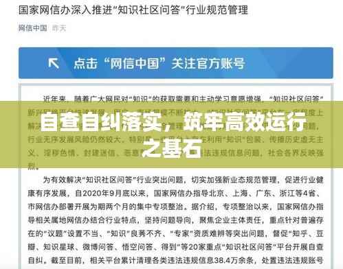 自查自纠落实,筑牢高效运行之基石