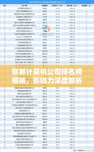 邯郸计算机公司排名榜揭晓，影响力深度解析